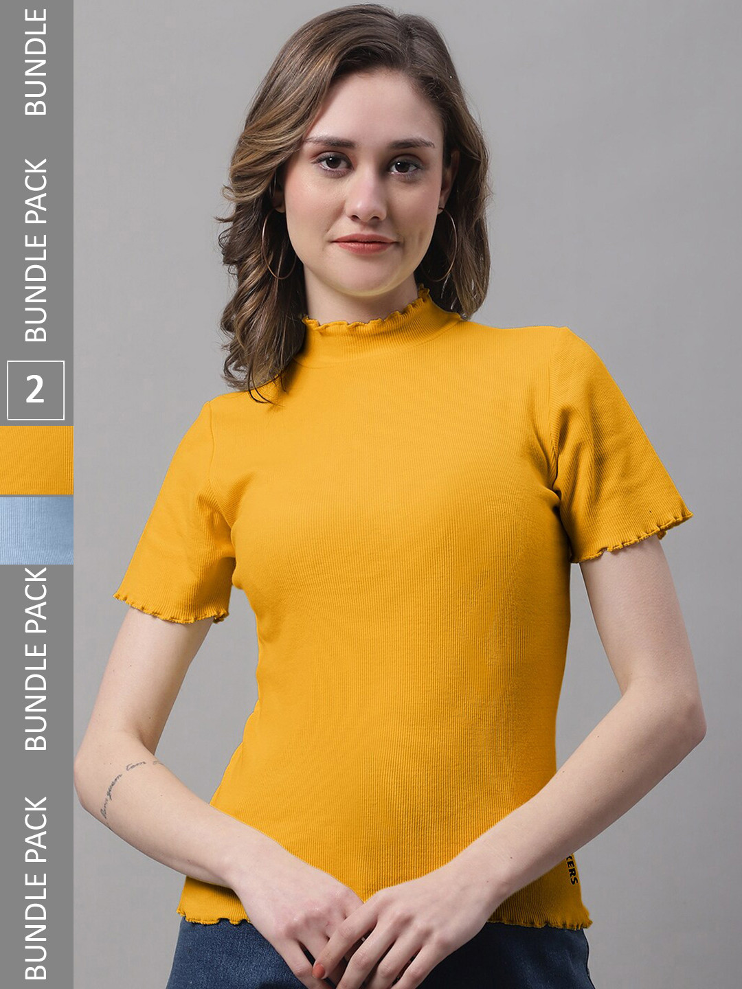 FBAR Pack Of 2 Turtle Neck Cotton Top