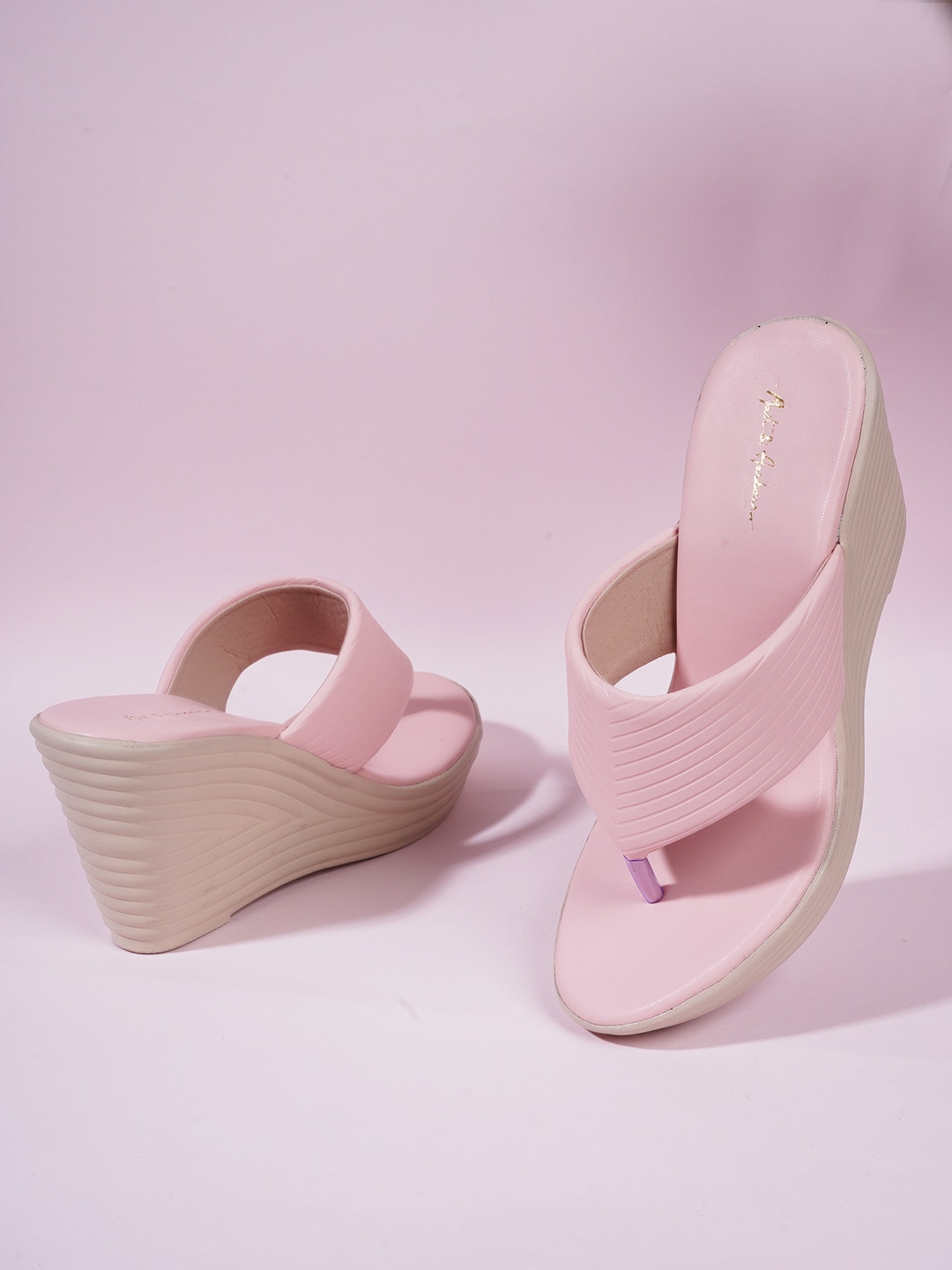 Light pink 2024 wedge heels