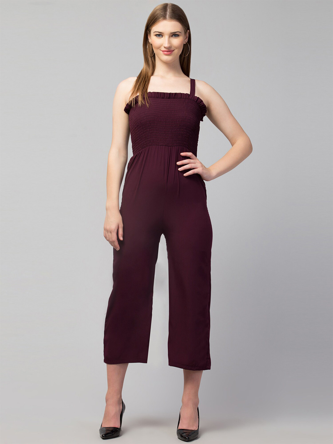 GLITO Shoulder Straps Basic Jumpsuit With Shirt