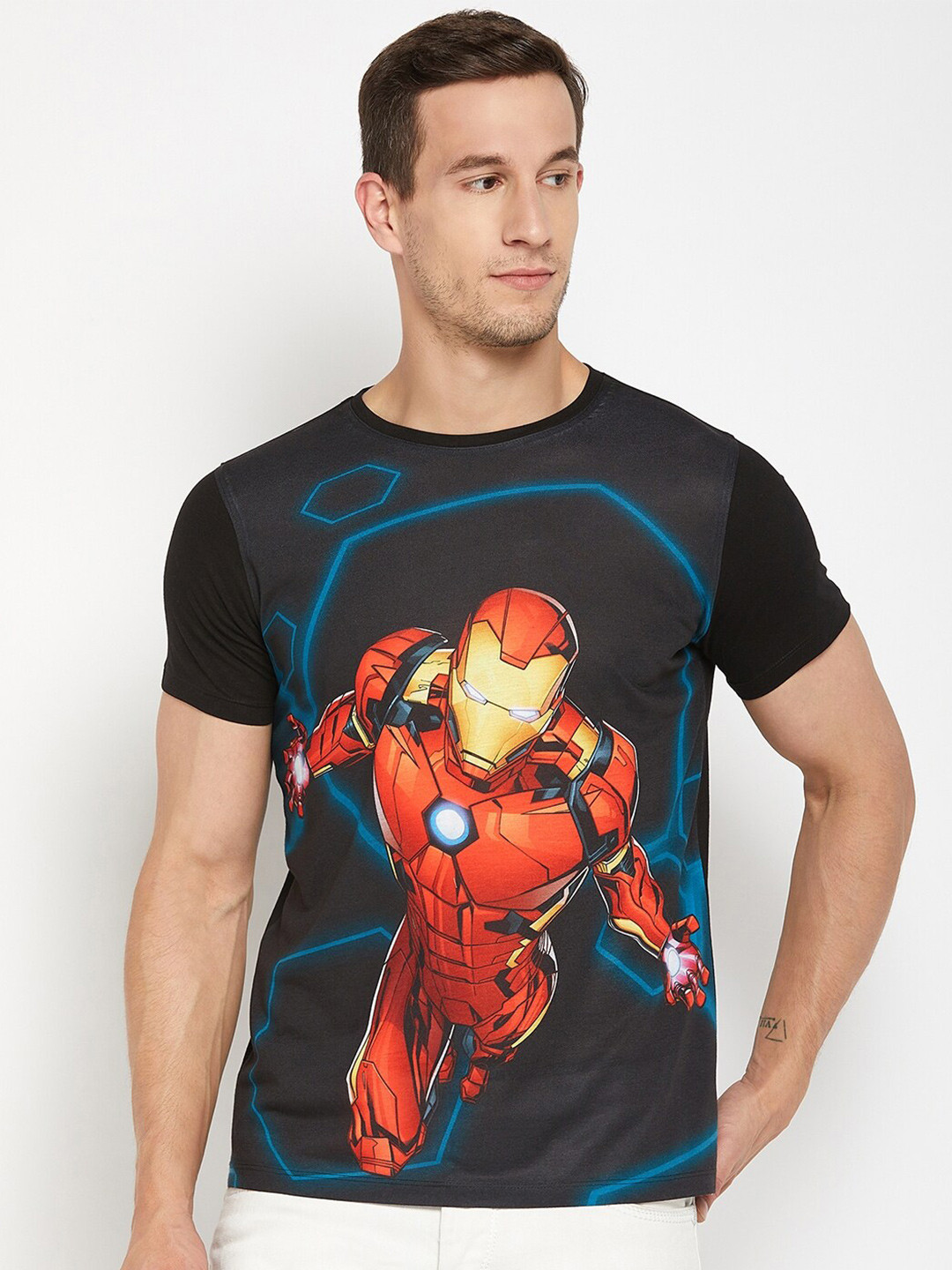 Wear Your Mind Iron Man Graphic Printed Cotton T-Shirt