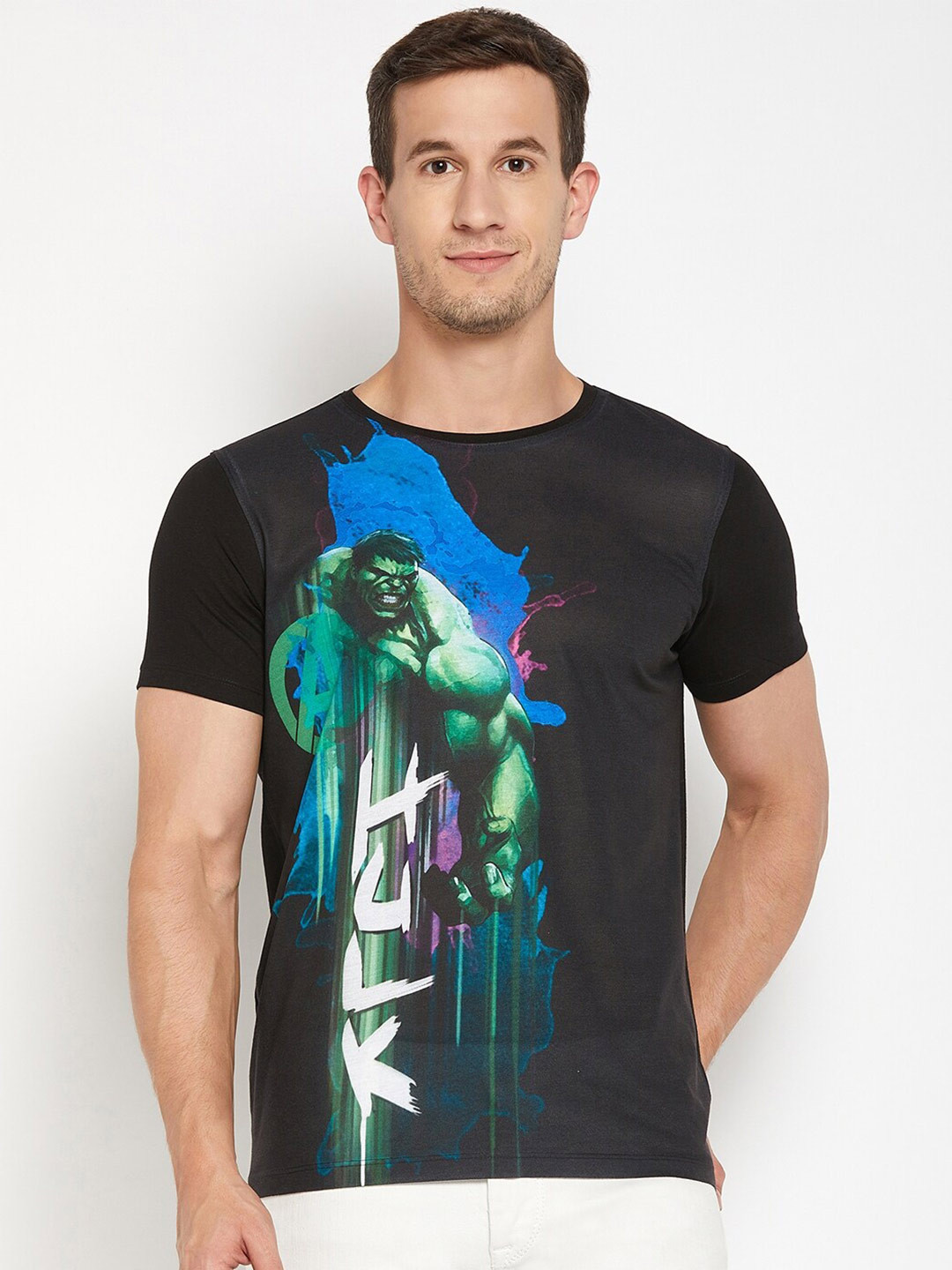 Wear Your Mind Superhero Hulk Graphic Printed T-Shirt