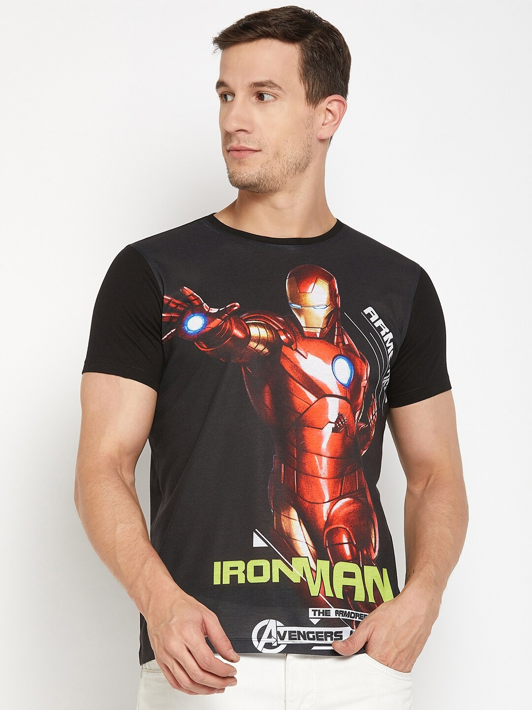 Wear Your Mind Superhero Iron Man Graphic Printed T-Shirt