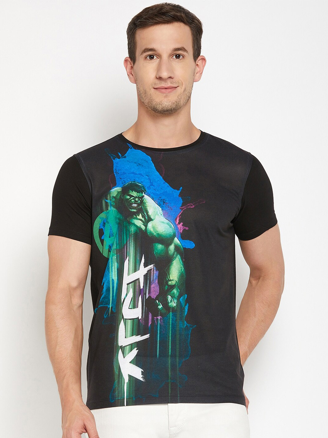 Wear Your Mind Hulk Graphic Printed Knitted T-Shirt