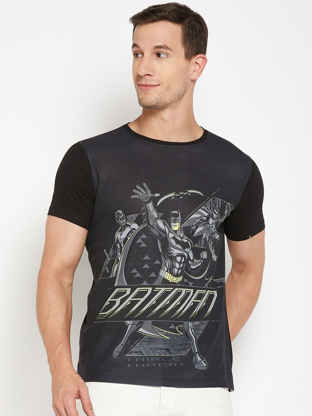 Wear Your Mind Batman Printed Round Neck T-shirt