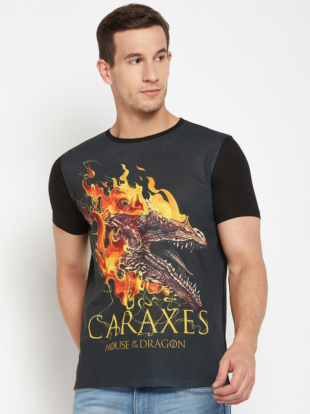 Wear Your Mind House Of The Dragon Printed Round Neck T-shirt