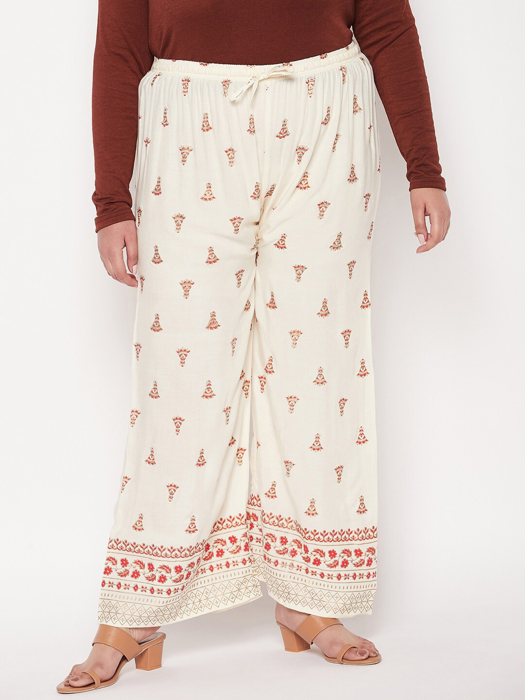 CLORA CREATION PLUS Women Ethnic Motifs Printed Widr Leg Palazzos