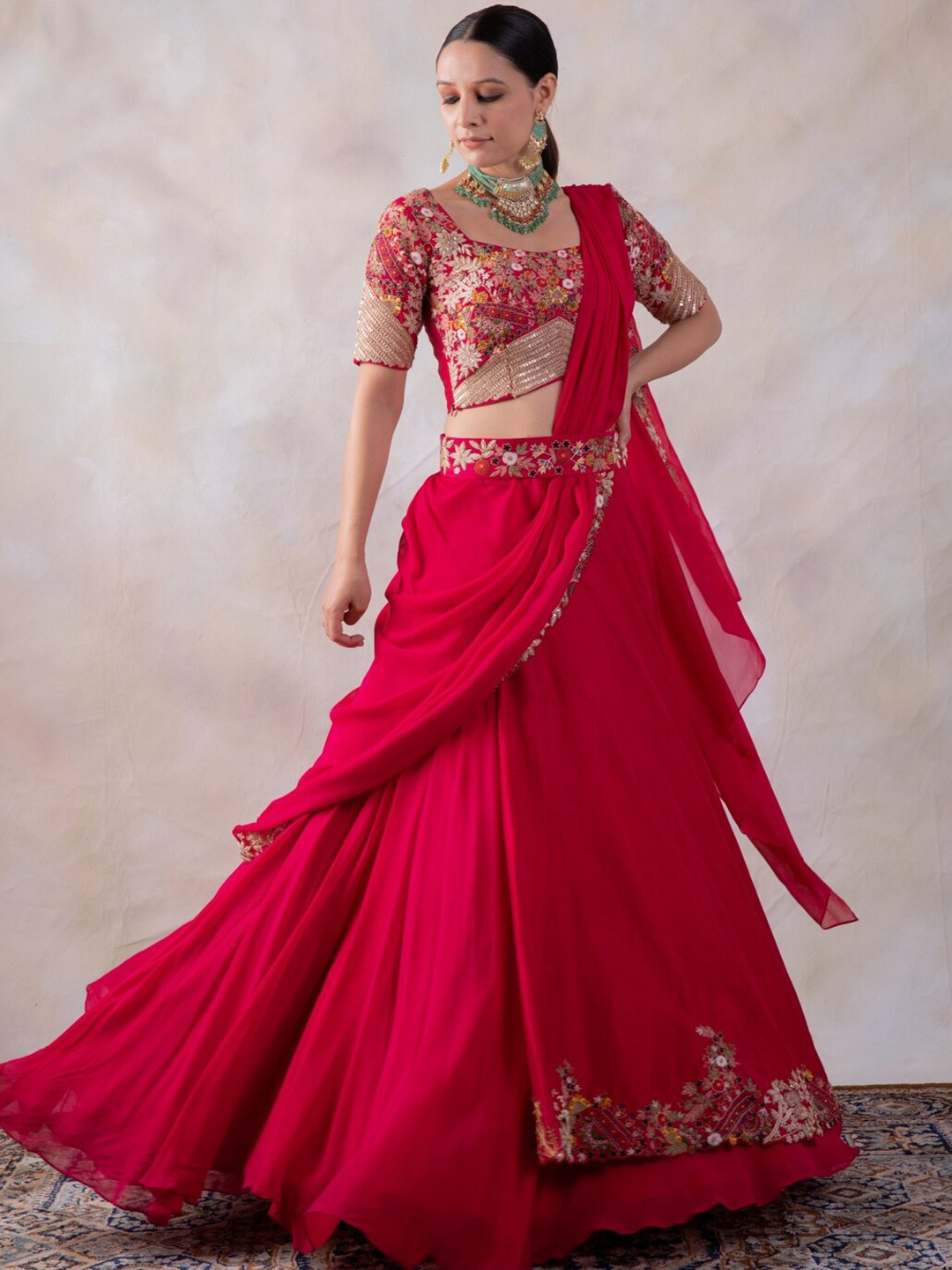 baidehi Embroidered Sequinned Ready to Wear Lehenga & Blouse With Dupatta