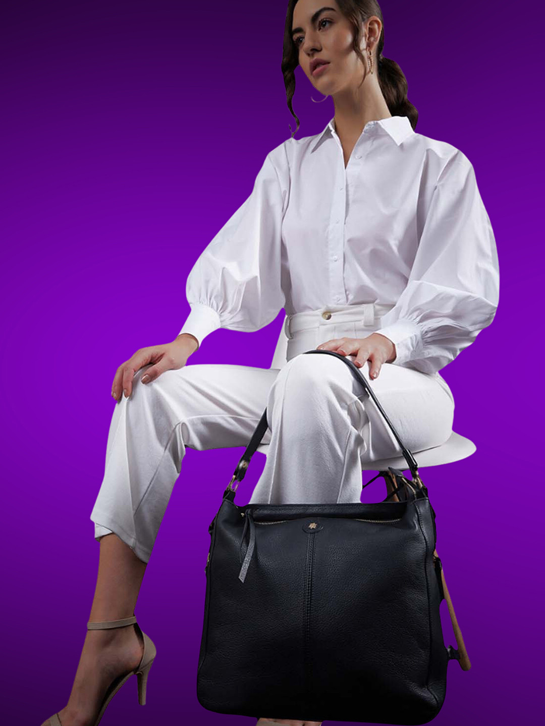 Tortoise Ivanna Structured Genuine Leather Laptop Satchel Handbag