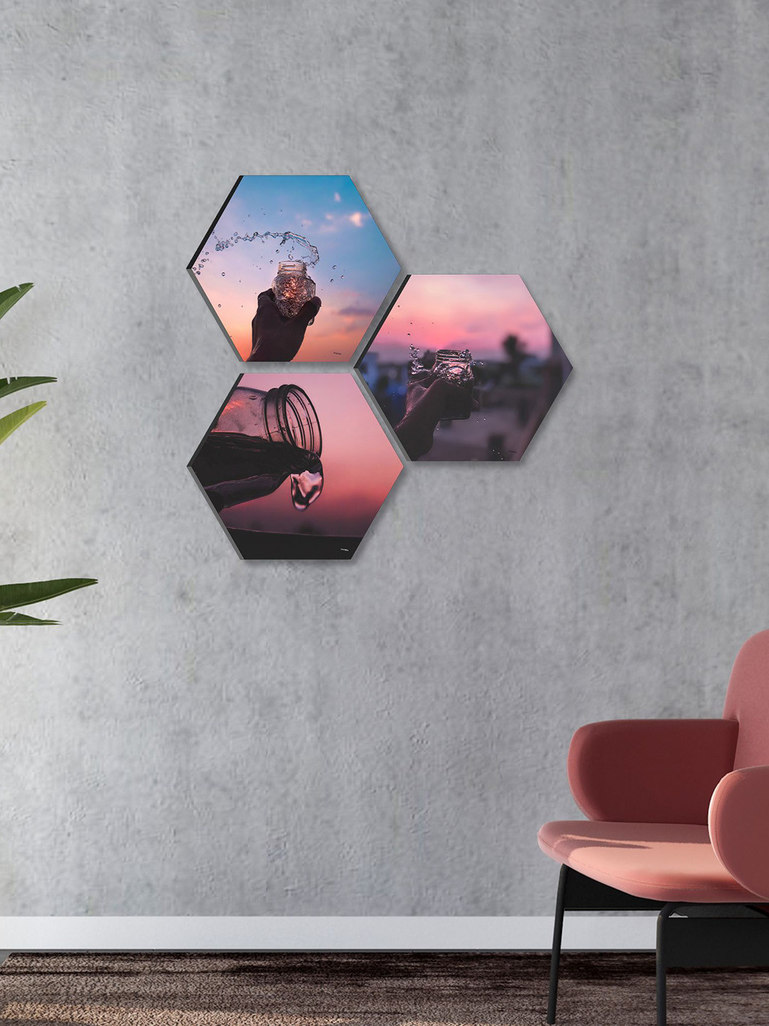 SAF Nature Art Paper 3 Pcs Wall Paintings Wall Art -16.9x16.9In