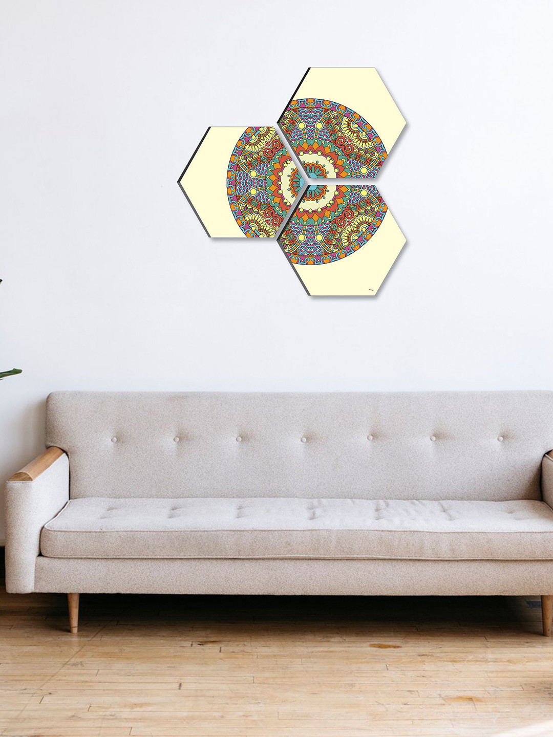 SAF Traditional Art Wood 3 Piece Wall Square Photographs Wall Art - 17 x 17In