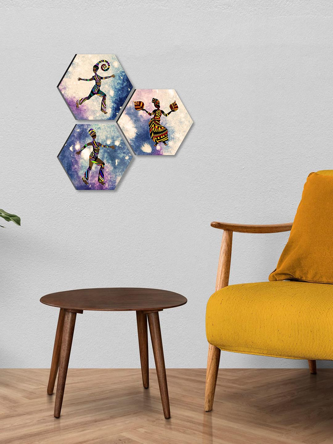 SAF Paper Wall Hexagon Paintings Wall Art - 17 x 17 In