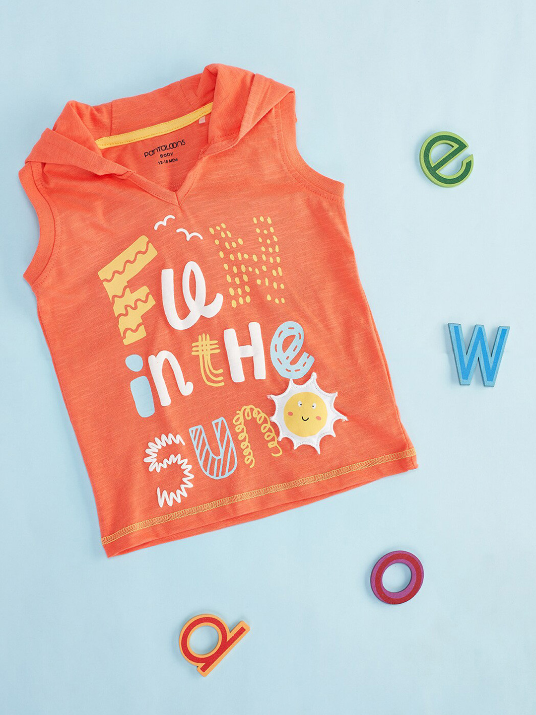 Pantaloons Baby Boys Typography Printed Hooded T-Shirt