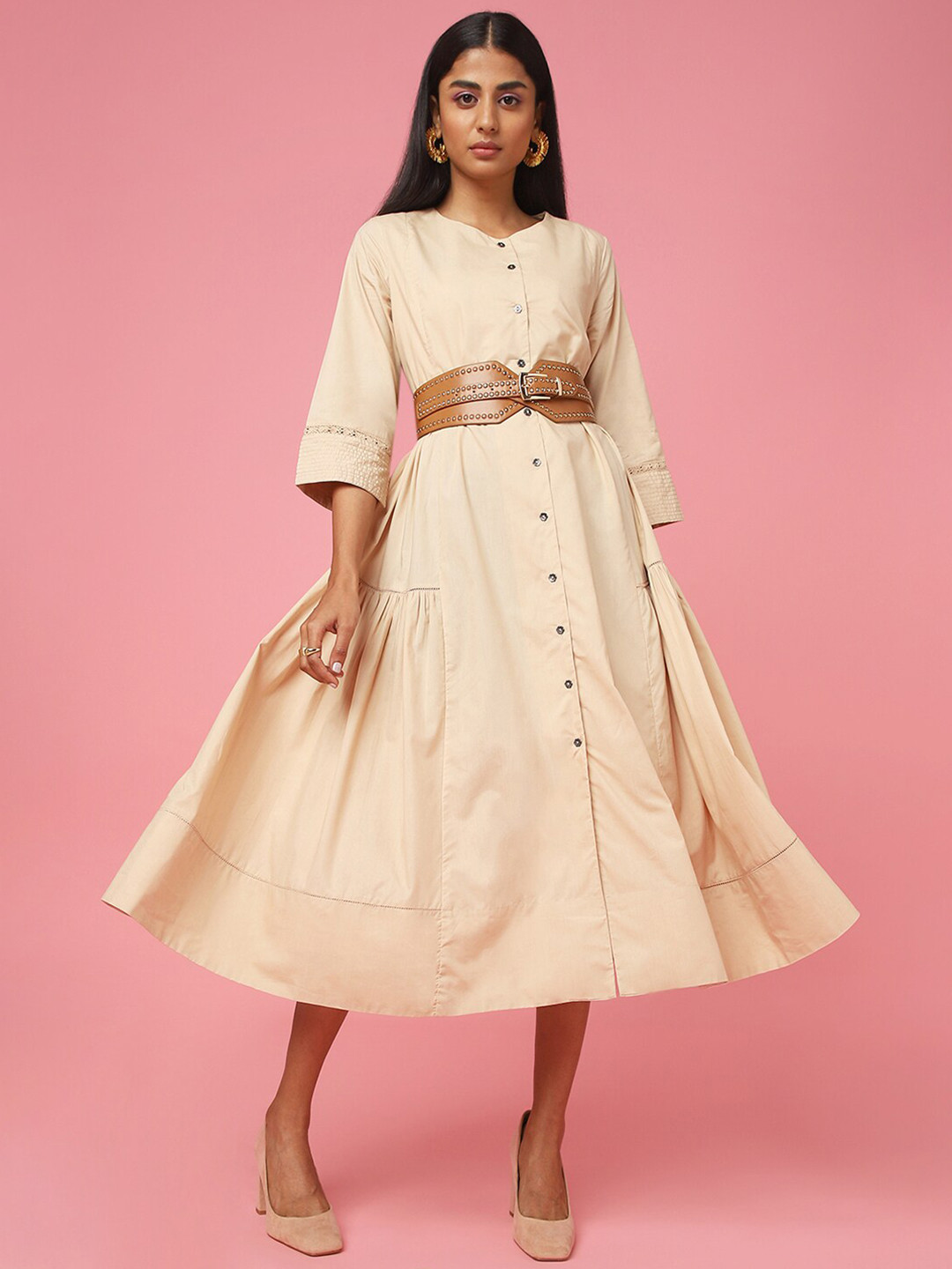 Marigold Lane Cotton A-Line Midi Dress
