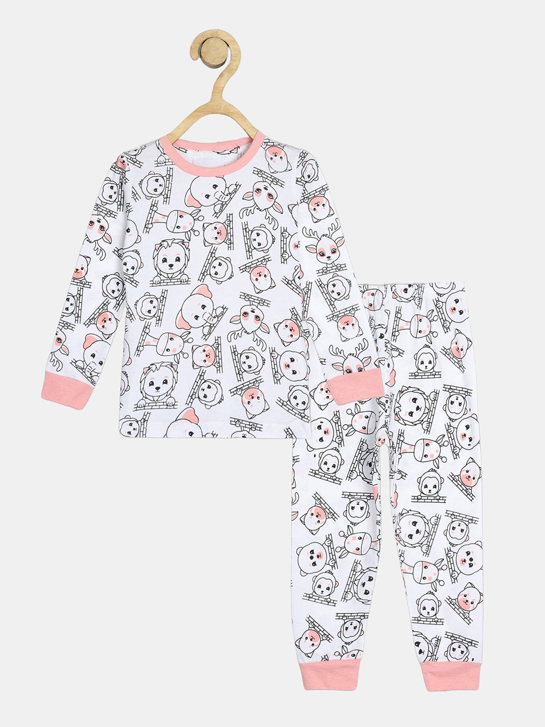 Wyld Sprog Kids Animal Printed Pure Cotton Night Suit