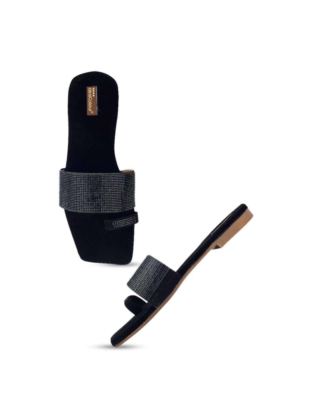 DESI COLOUR Embellished One Toe Flats