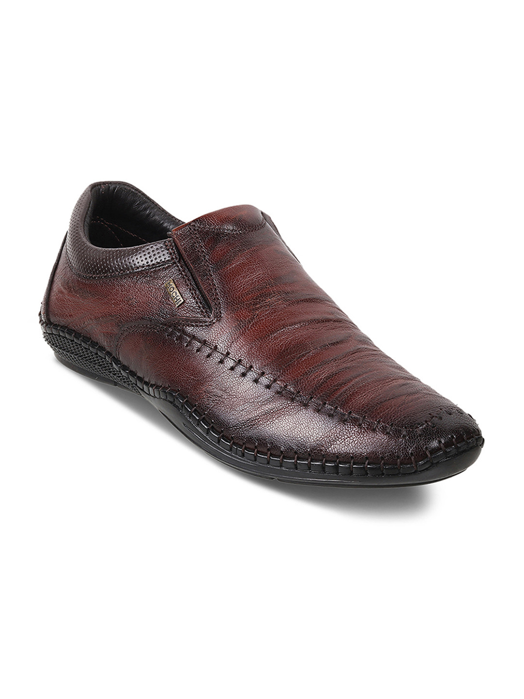 Mochi Men Textured Leather Slip On Sneakers