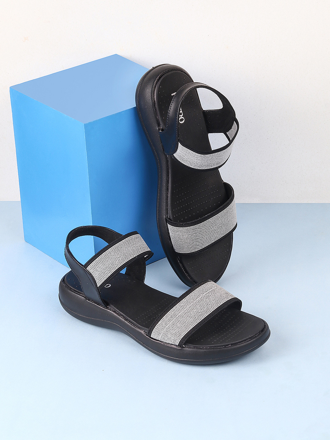 Metro Woven Design Comfort Heels With Backstrap