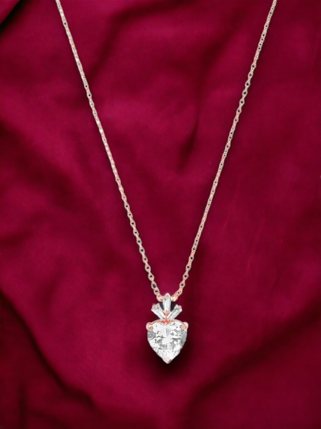 DressBerry White Brass Rose Gold-Plated Necklace