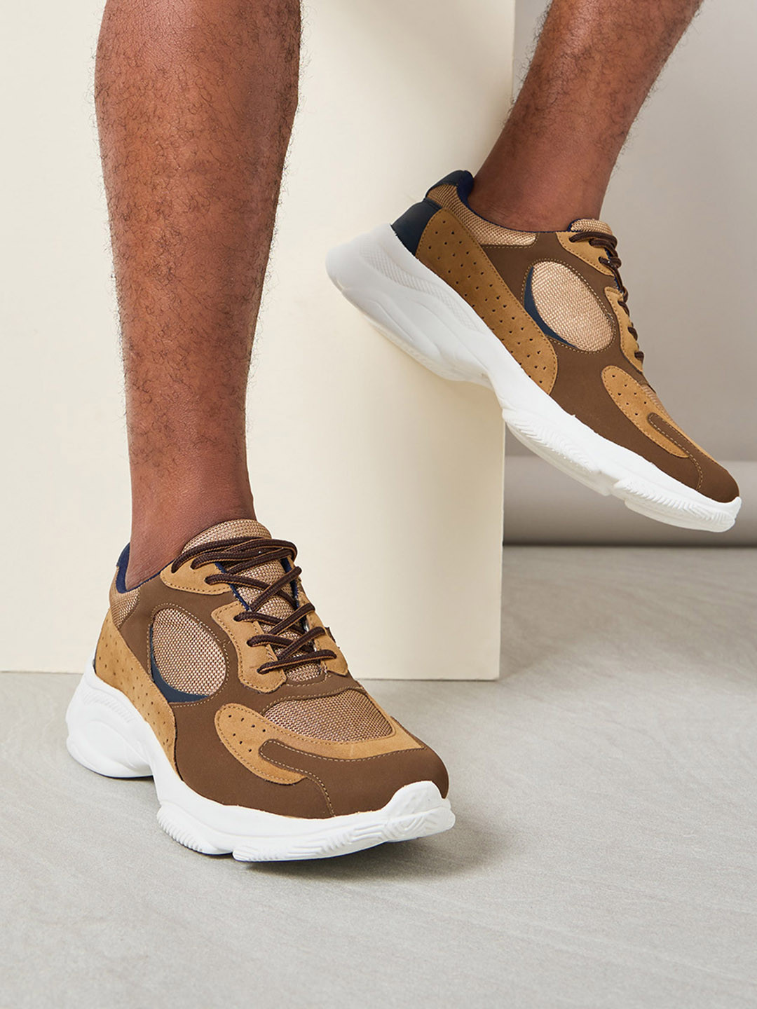 Styli Men Textured Colorblock Chunky DAD Sneakers