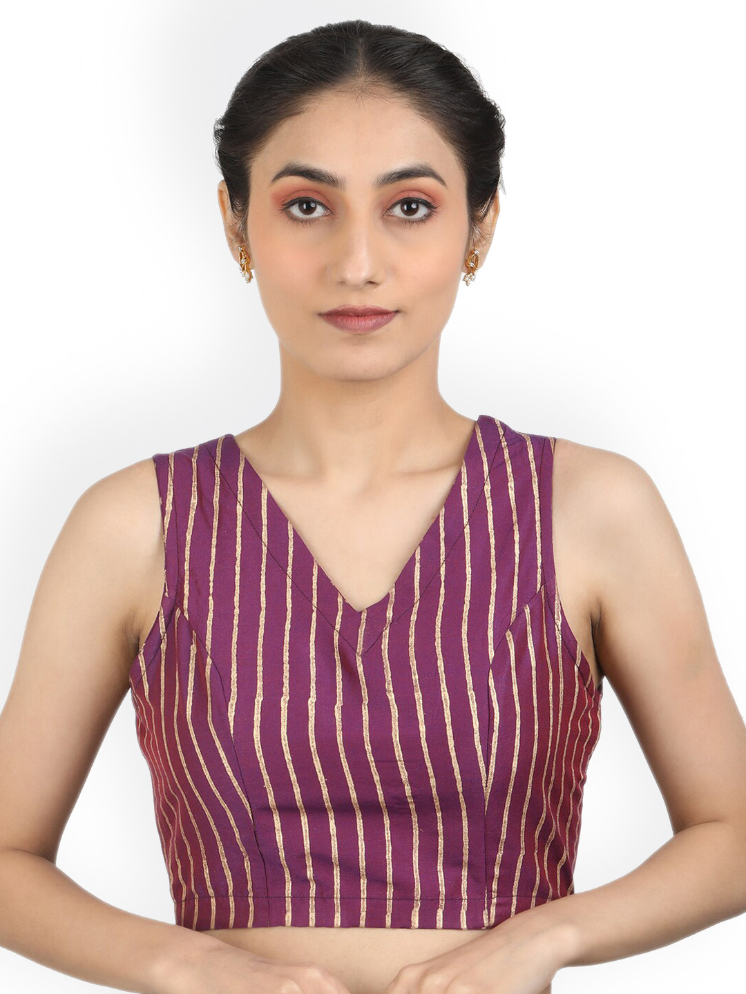 Llajja Striped Patterned Saree Blouse