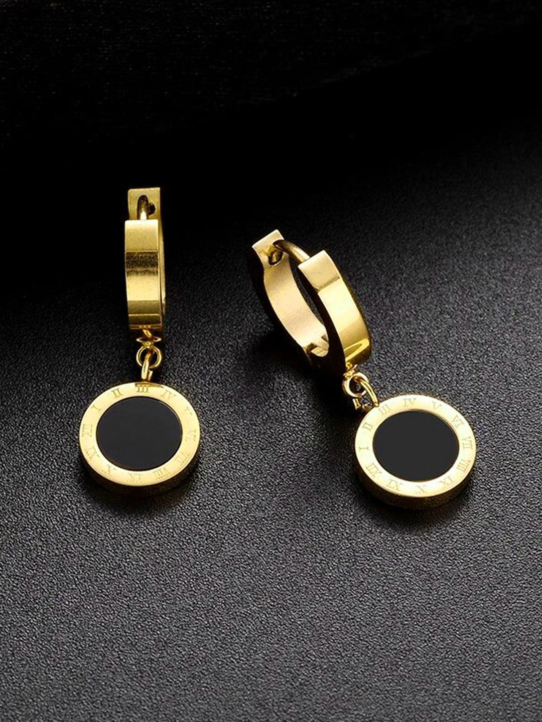 Jewels Galaxy Gold-Toned Contemporary Drop Earrings