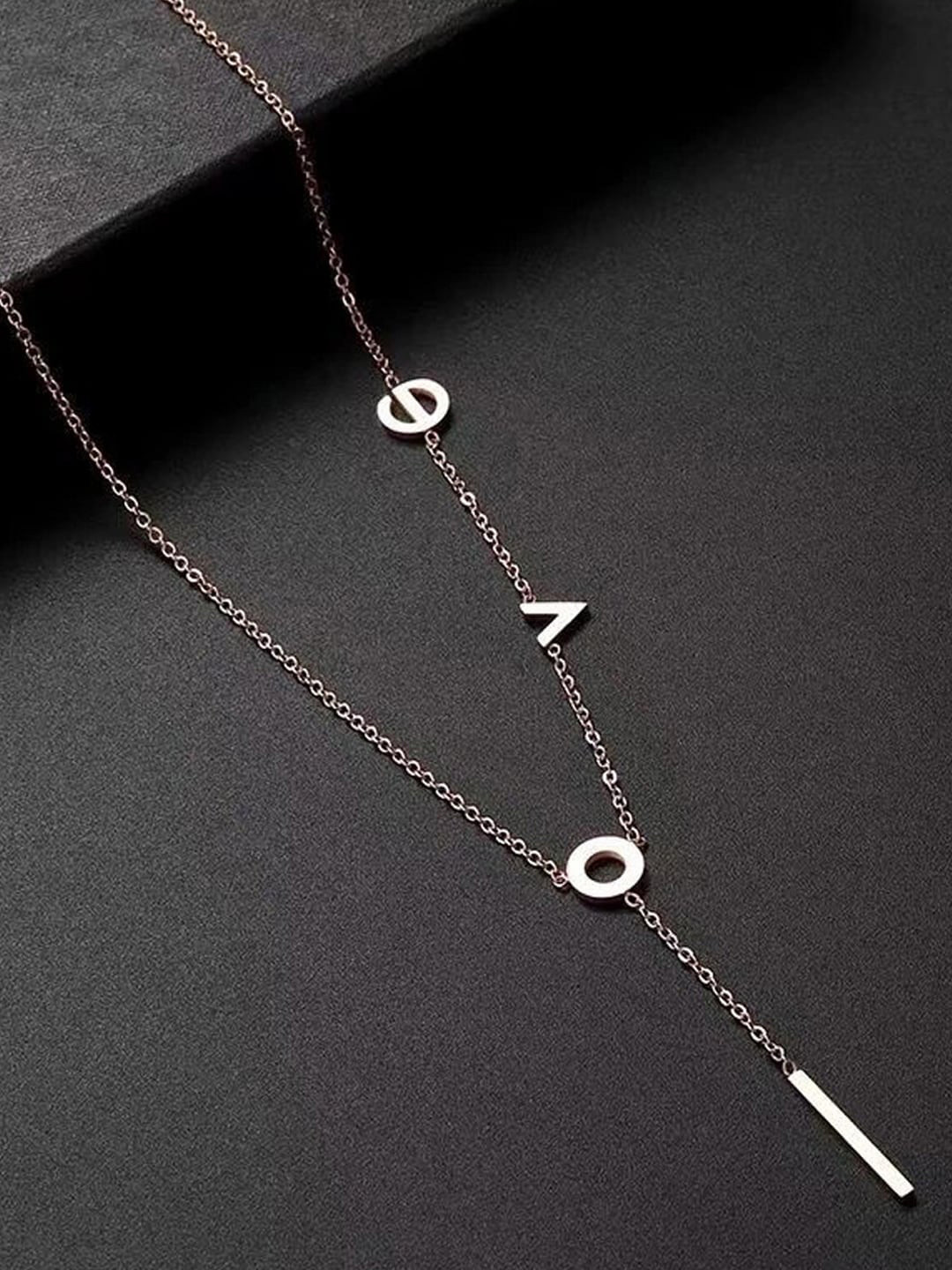 Jewels Galaxy Silver-Plated Love Themed Pendant With Chain