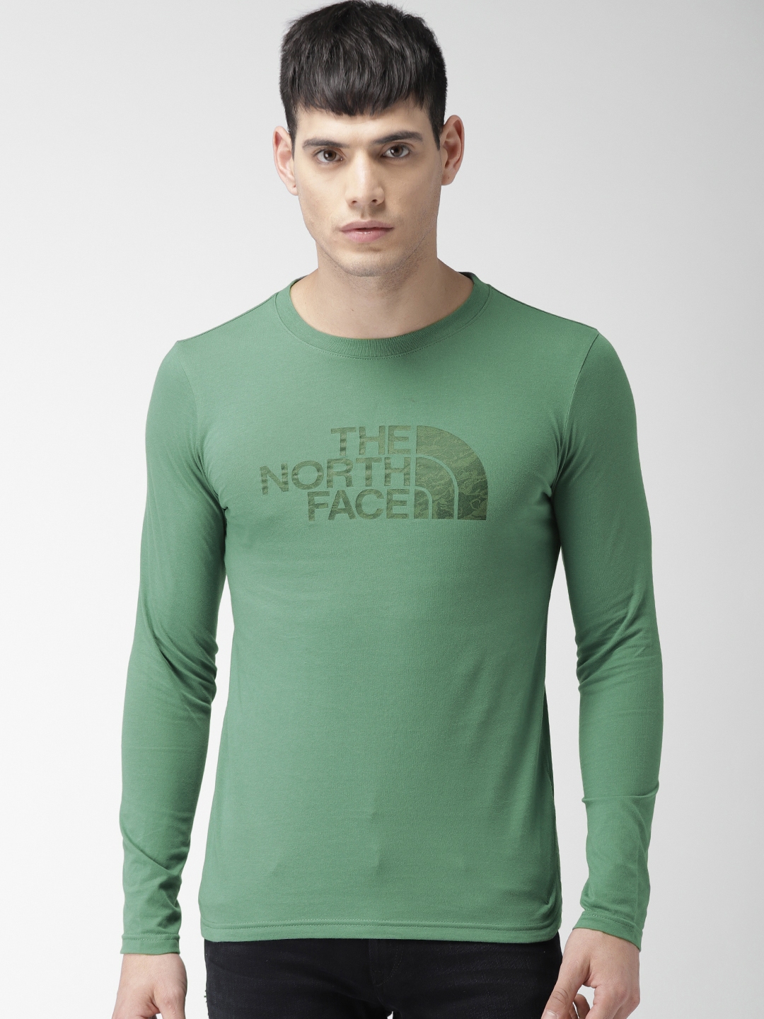 Mens green north face t shirt 2025