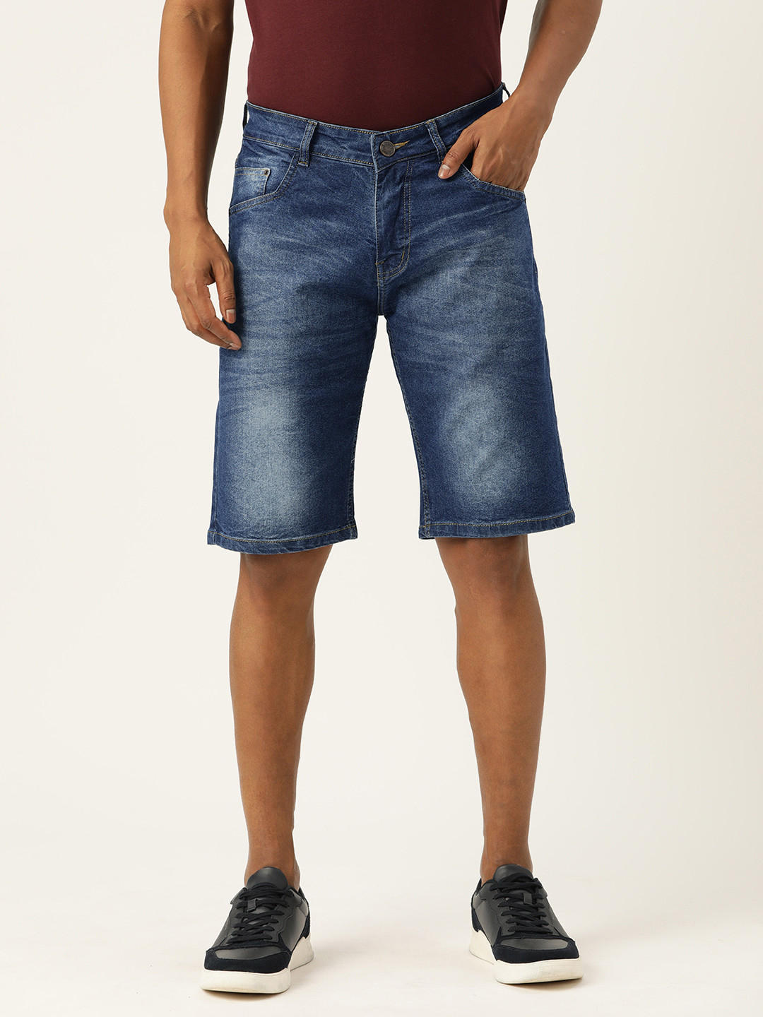 PARIS HAMILTON Men Washed Denim Shorts