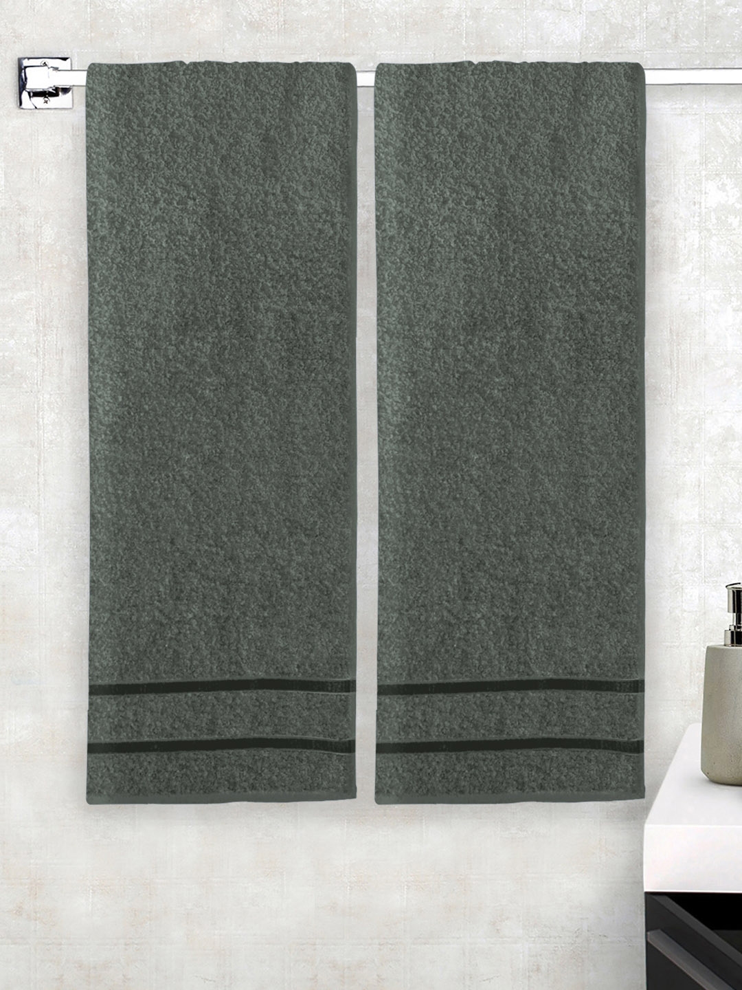 Buy Story home Grey 100 Cotton Bath Towel set of 2 Bath Towels for Unisex 2334441 Myntra