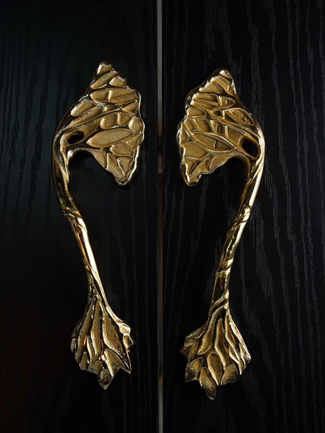 Folkstorys Shoot Gold-Toned 2 Pieces Self Design Wardrobe Handles