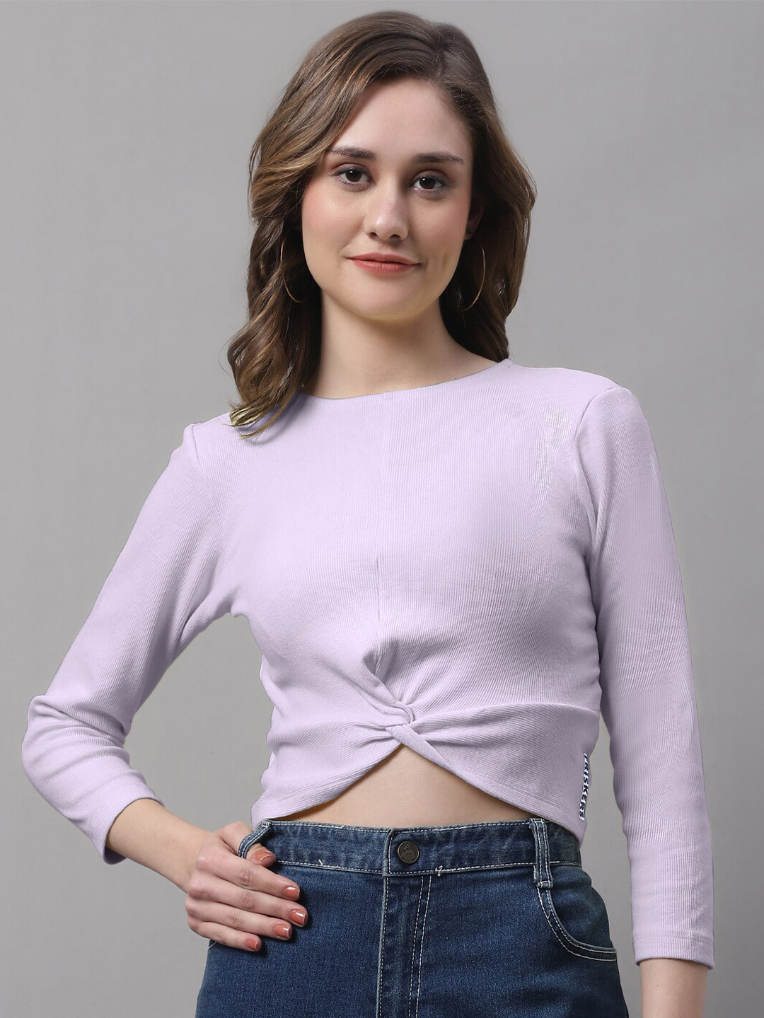 FBAR Twisted Ribbed Cotton Crop Top