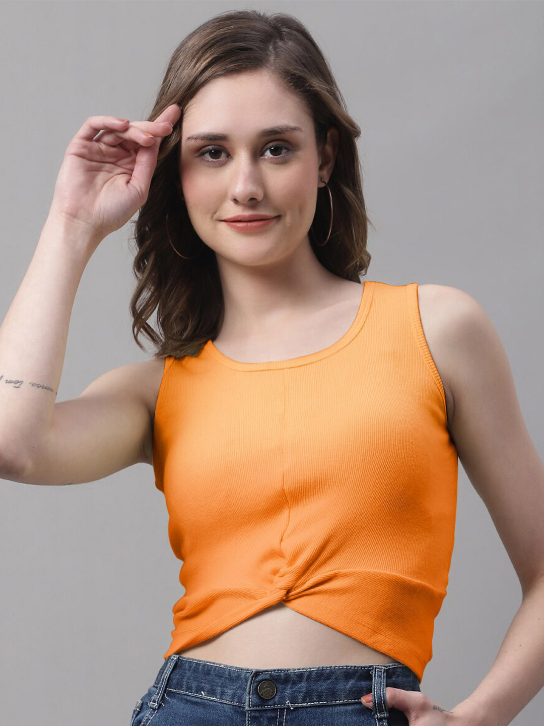 FBAR Twisted Cotton Crop Regular Top