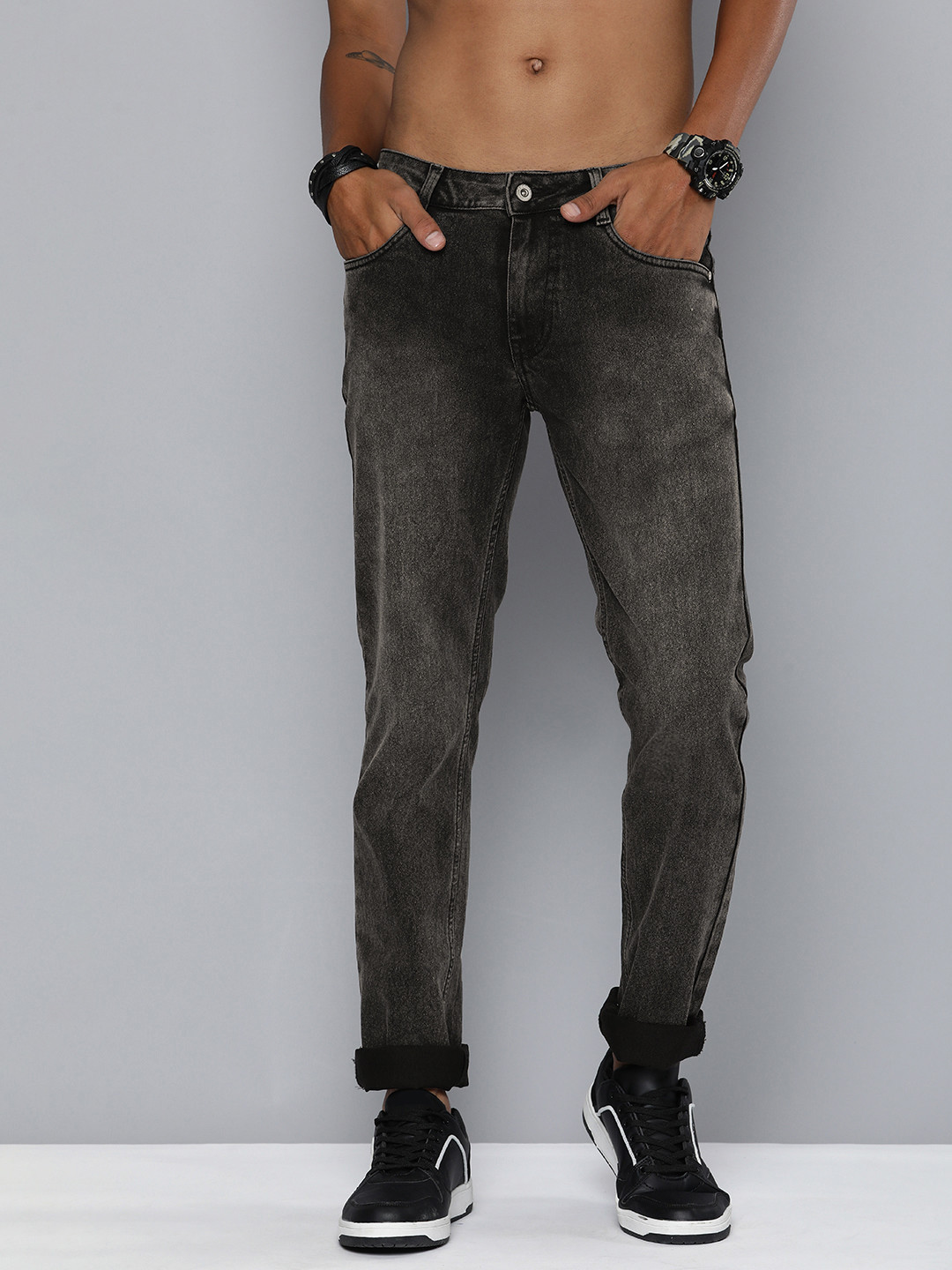 R Code by The Roadster Life Co Men Micheal Slim Fit Light Fade Stretchable Jeans