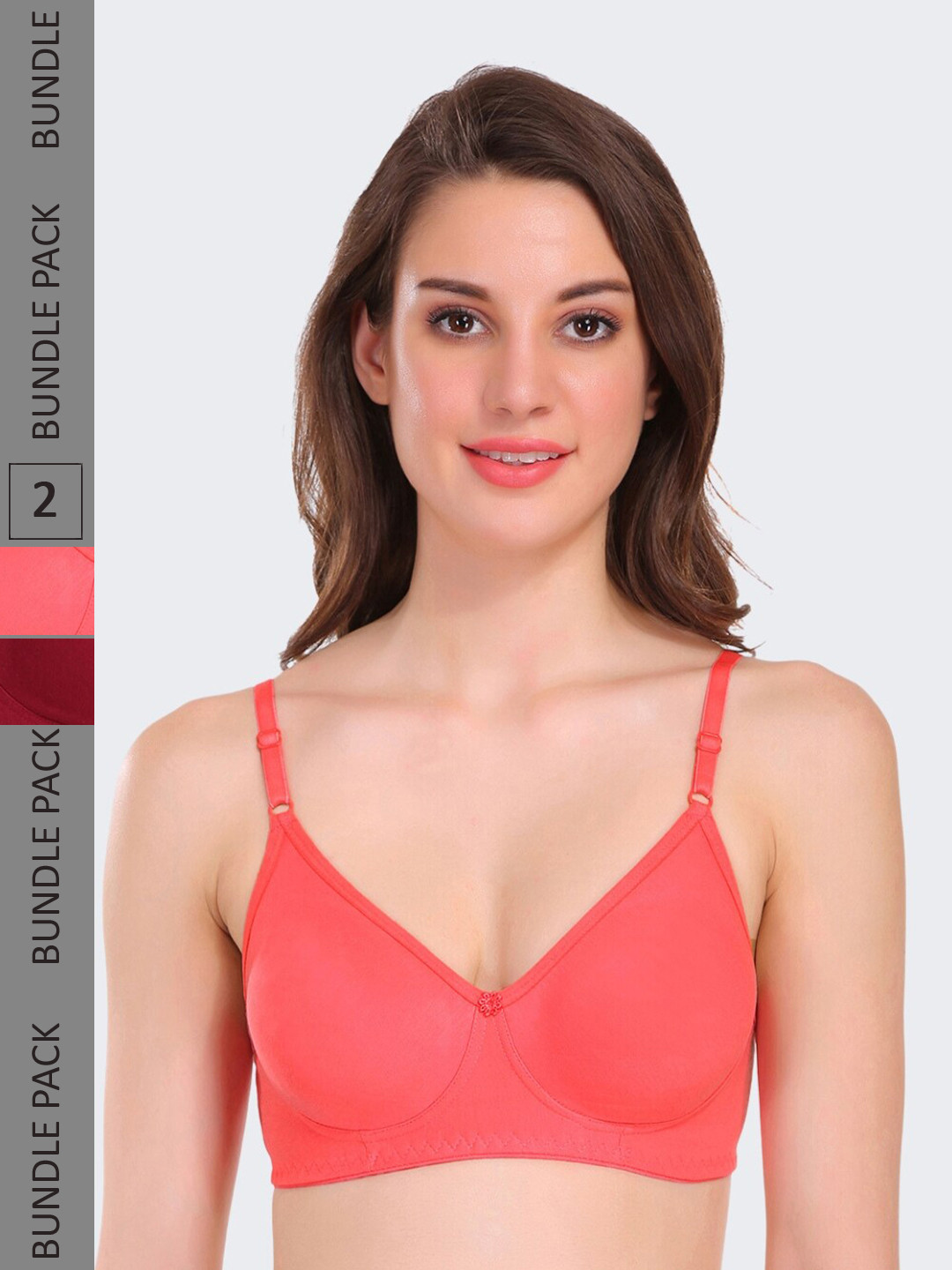 POOJA RAGENEE Pack Of 2 Full Coverage Seamless Cotton T-Shirt Bra