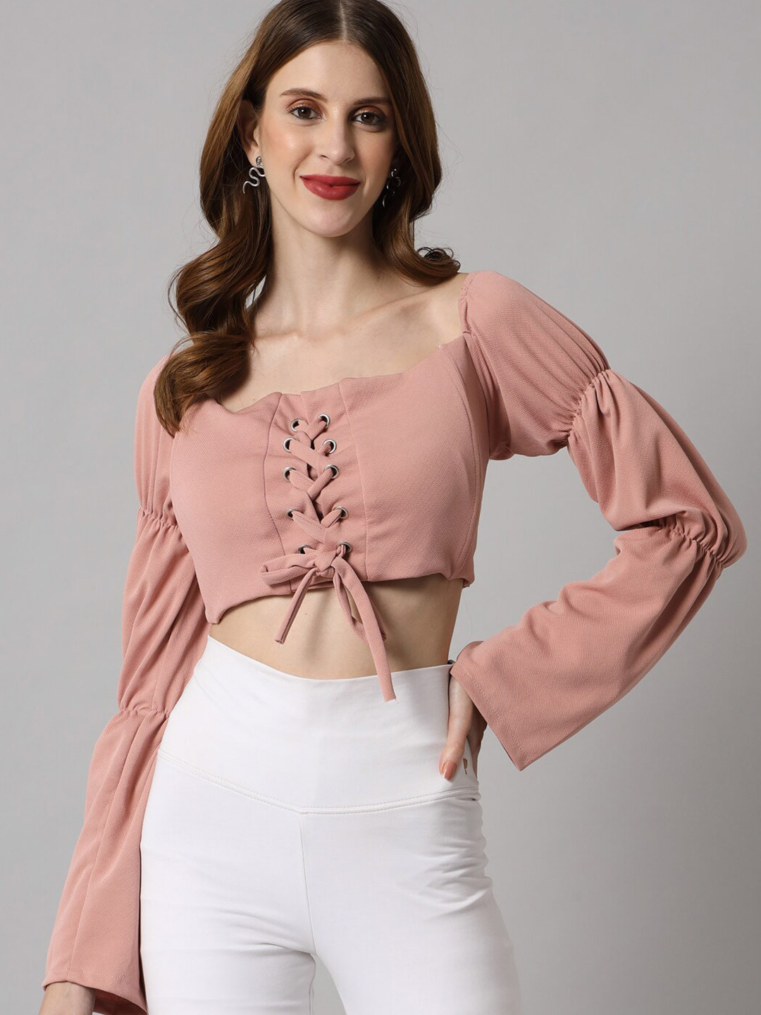 BAESD Square Neck Fitted Crop Top