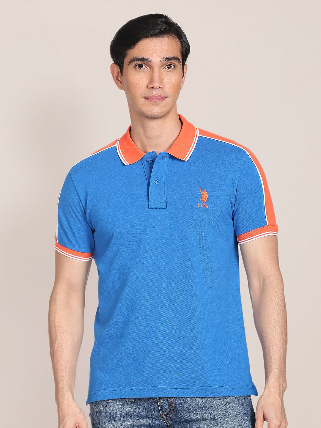 U.S. Polo Assn. Colour Block Cotton Polo Shirt