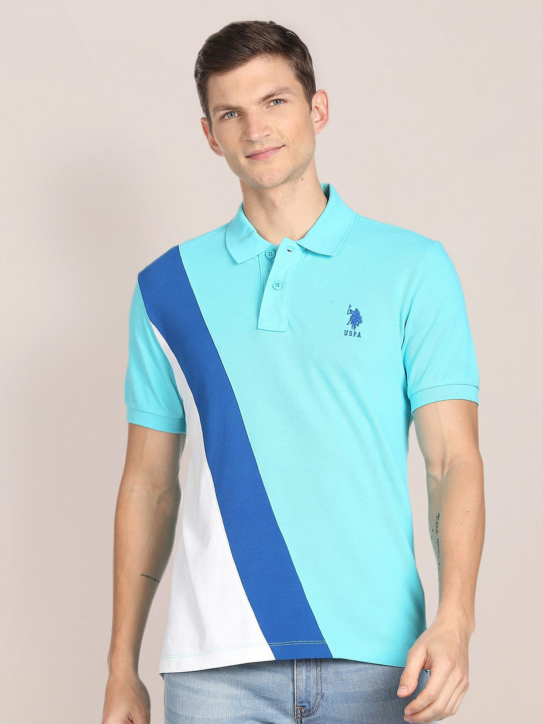 U.S. Polo Assn. Colour Block Cotton Polo Shirt