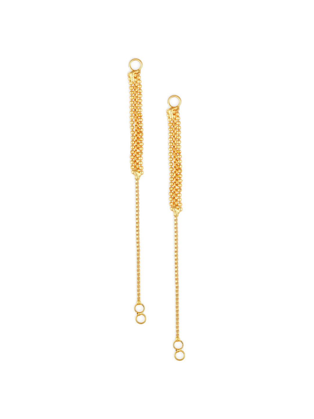 Vighnaharta Gold-Plated Classic Ear Cuff Chain Earrings