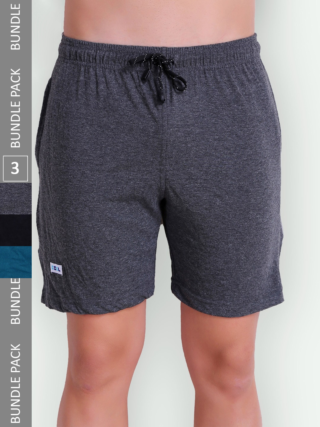 T.T. Men Pack Of 3 Mid Rise Lounge Shorts