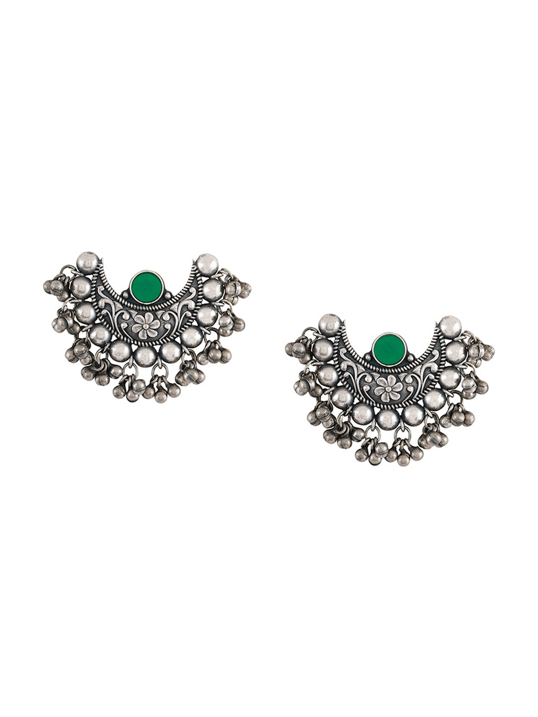 TEEJH Contemporary Studs Oxidised Earrings