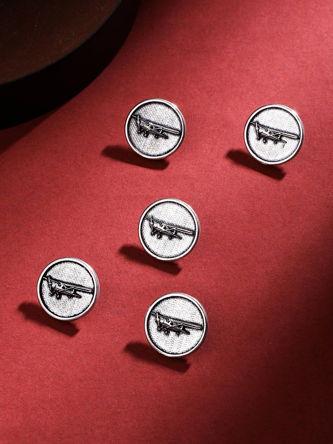COSA NOSTRAA Men Set of 5 Vintage Plane Buttons
