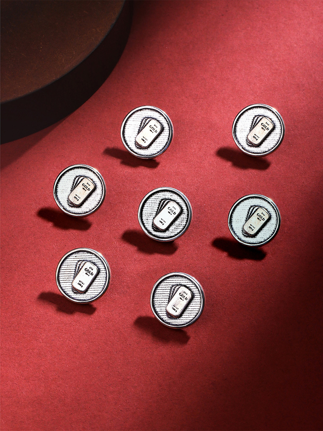 COSA NOSTRAA Men Set of 7 Gold Biscuit Buttons