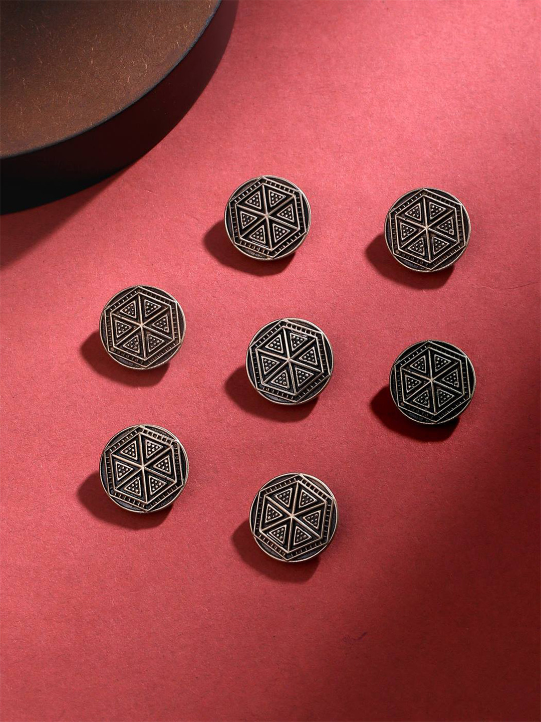 COSA NOSTRAA Men Set of 7 Double Hexagon Buttons