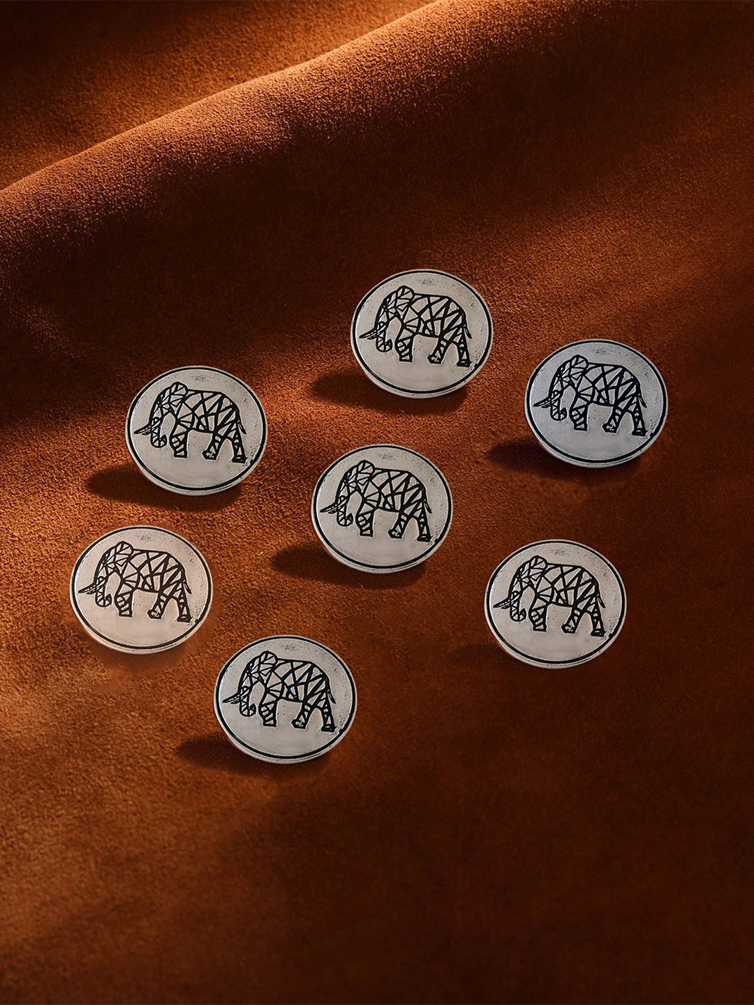 COSA NOSTRAA Men Set of 7 Mighty Elephant Buttons