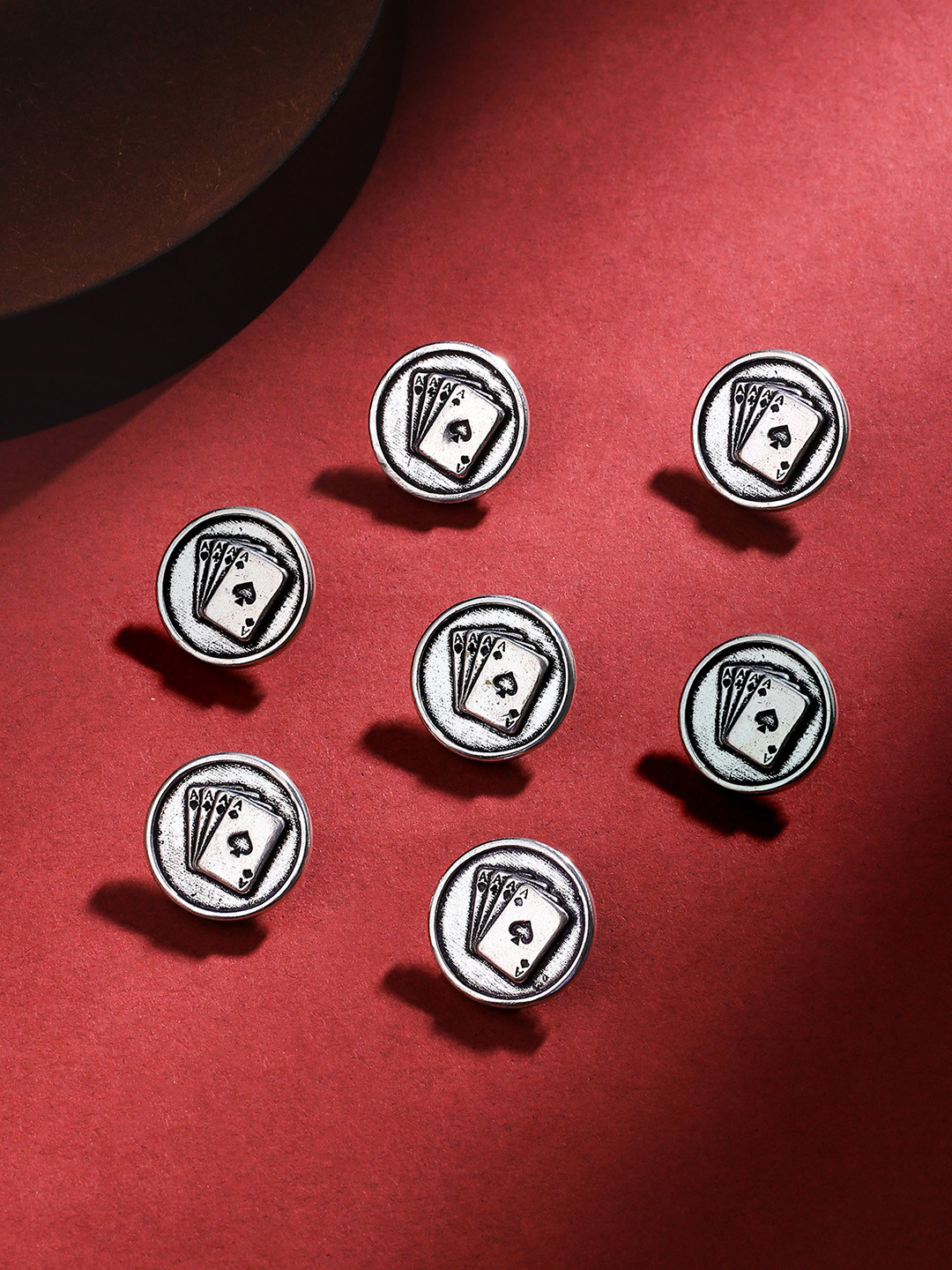 COSA NOSTRAA Men Set of 7 Aces Rule Buttons