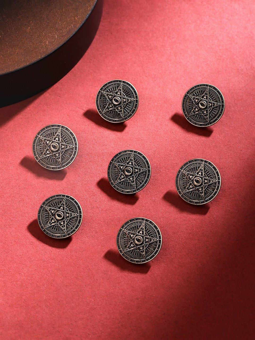 COSA NOSTRAA Set of 7 Circular Cosmic Textured Buttons