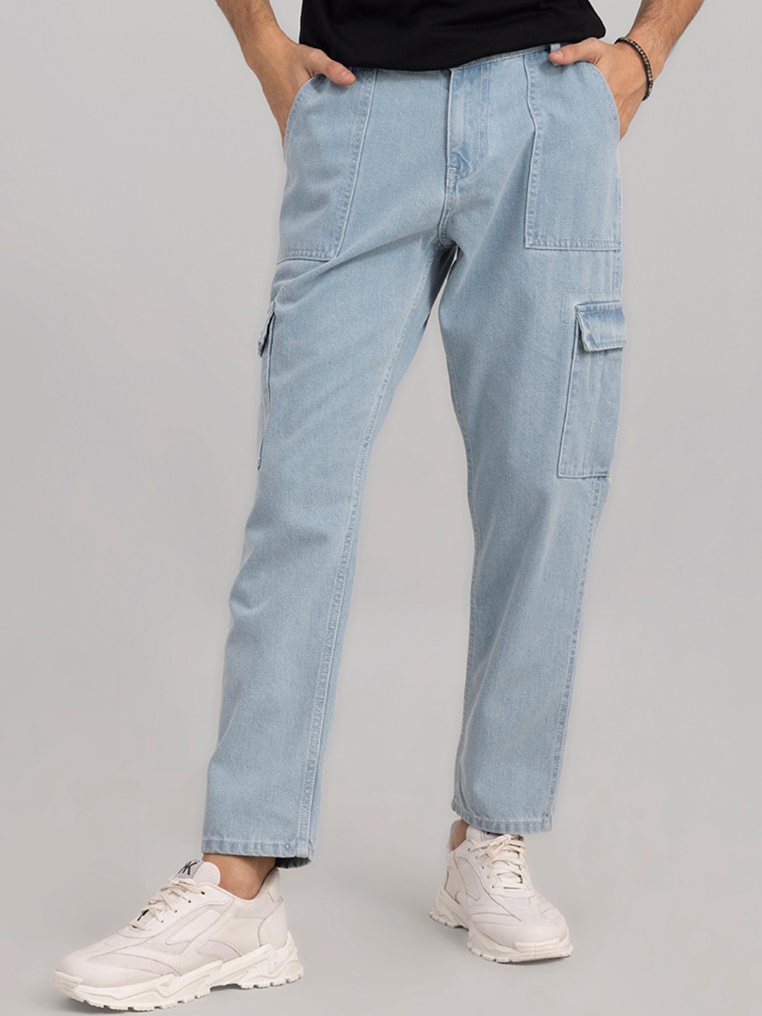 Snitch Men Blue Baggy Fit Jeans