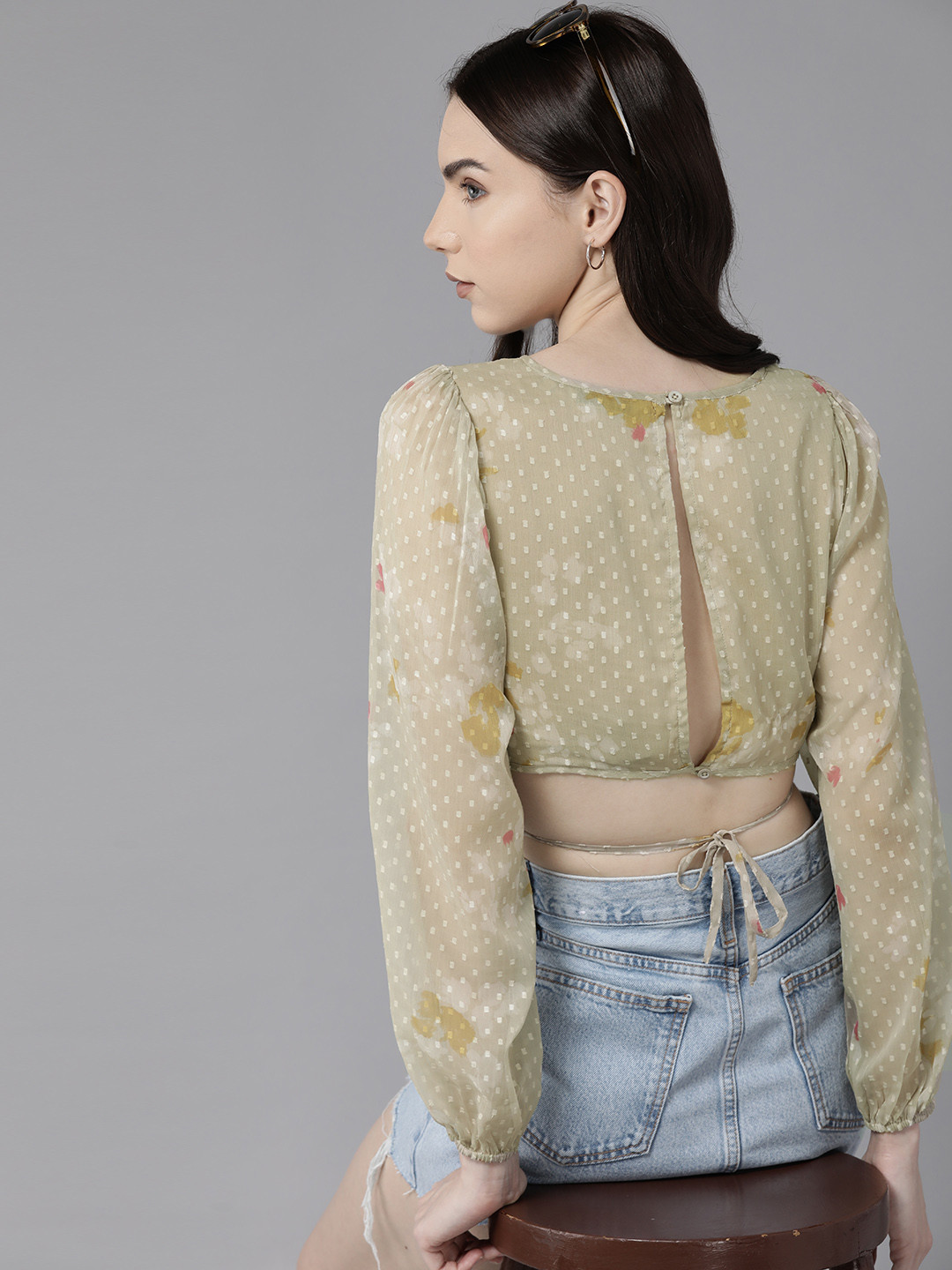 The Roadster Lifestyle Co. Dobby Styled Back Crop Top