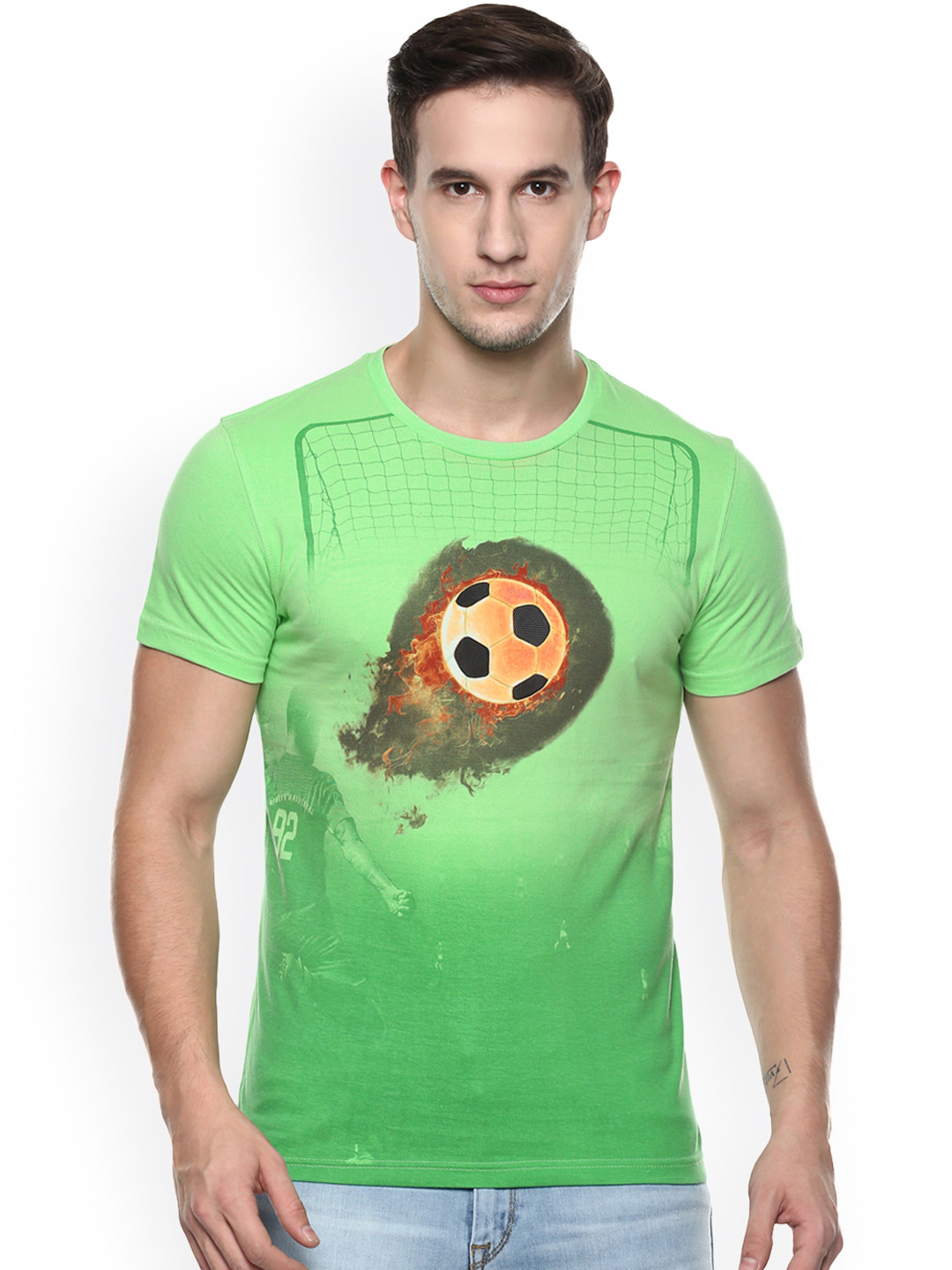 Buy FRITZBERG Men Green Printed Round 