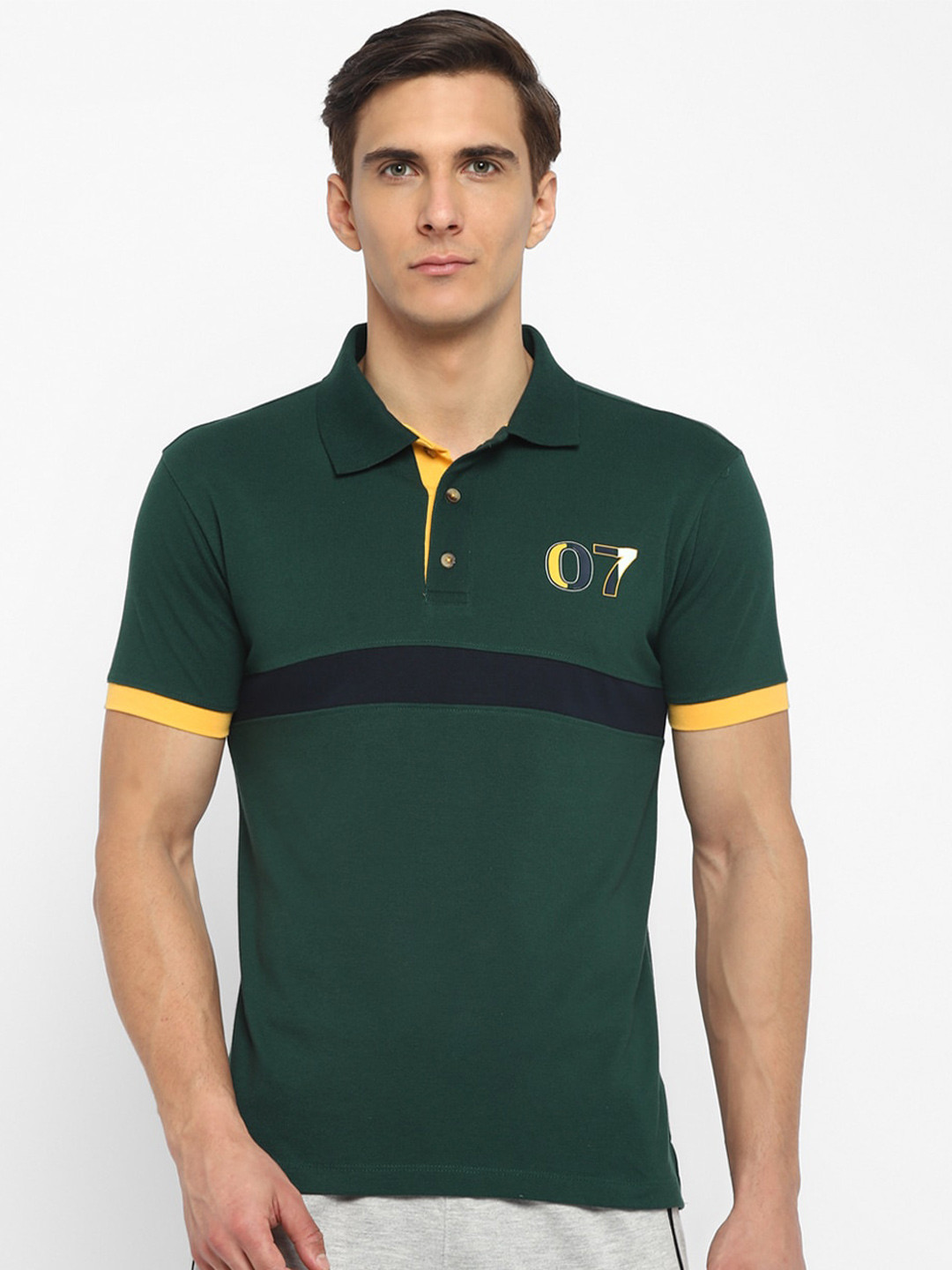 OFF LIMITS Striped Polo Collar Rapid-Dry & Anti Microbial Cotton Sports T-shirt